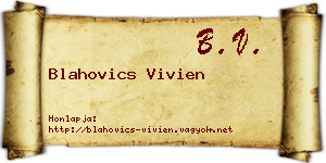 Blahovics Vivien névjegykártya